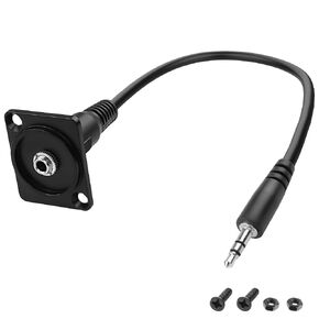 MEIRIYFA D-Type Panel Mount 3.5mm 1/8" TRS to 3.5mm TRS Audio Cable,3.5mm TRS Male to D-Type 3.5mm Female Stereo Jack Headphone Connector Cord Panel Mount for Smart Phone, Laptop, Tablet