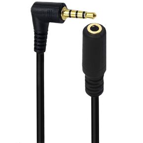 CREATOR 3.5mm 90 Degree Right Angle Male to Female Audio Extension Cable 25cm, Adapter for Headphone or Smartphone