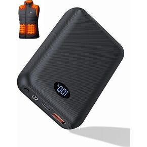 Heated Vest Battery Pack 16000mAh 7.4V, Battery Pack for Heated Vest for ORORO for Venustas, Rechargeable Power Bank for Heated Vest, Heated Jacket，Heated Pants,with DC/USB/Type-C Output LED Display