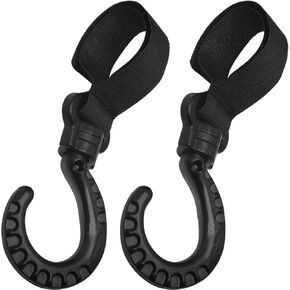 2PCS 360 Degree Swivel Universal Plastic Steel Hooks Hole Free Hooks Hanging Helmet Takeaway Hooks Motorcycle Bike Front Hanging Hooks for Electric Car Shopping Cart Car Backseat