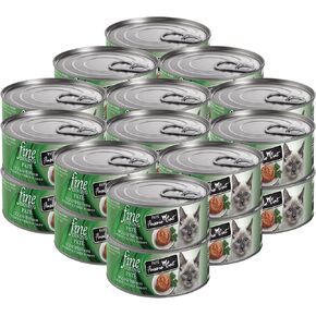 Fussie Cat Fine Dining Pate Oceanfish with Salmon Entrée Wet cat Food, 2.82oz can, case of 24