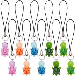 10pcs Tortoise Mobile Straps, 5 Colors Resin Turtle Phone Charms Decorative Hanging Charms Lanyard Charms for Women Purse Keychain Pendants Moblie Phone Cases Home Decoration