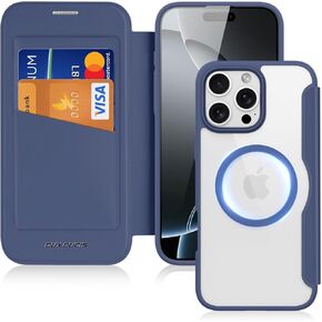 DUX DUCIS Case for iPhone 16 Pro Case Wallet Compatible with Magsafe, Shockproof Full Protective Flip Folio Wallet Case with RFID Blocking Card Slot PU Leather Cover for iPhone 16 Pro (6.3",Blue)