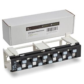 trueCABLE 3-D Staggered 12 Port Toolless Modular Patch Panel, Unshielded, Blank, Wall Mount, with 89D Bracket and Mounting Hardware, High Density, Black