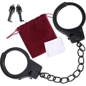 Metal Handcuffs with Two Skull Keys - Prop Handcuffs Toy Set