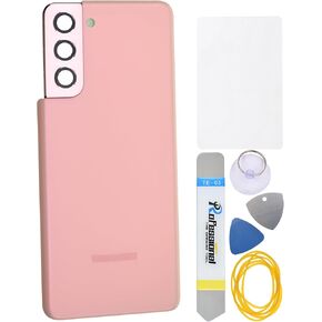 Phantom Pink Plastic Back Cover Replacement for Samsung Galaxy S21 5G SM-G991B with Rear Camera's Frame and Glass Pre cut adhesive and Tool Kit