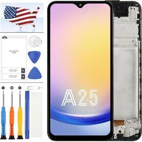 TFT for Samsung A25 Screen Replacement Kit for Samsung Galaxy A25 5G LCD Display with Frame for SM-A256E,SM-A256B,SM-A256U Touch Screen Digitizer Assembly with Tools 6.5 inch