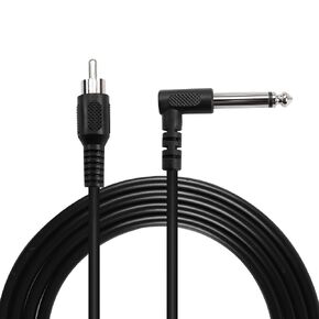 PNGKNYOCN 1/4 Inch to RCA Audio Cable，90 Degree Angle 6.35mm TS Mono Male to RCA Male Audio Adapter Cable for Guitar,Amplifiers,Speaker (2M)