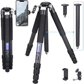 ARTCISE Compact Travel Camera Tripod Special-Shaped Center Column Carbon Fiber Tripod, Professional Portable Camera Heavy Duty Tripod,1.26in/32mm Tube,Max Load 55lbs