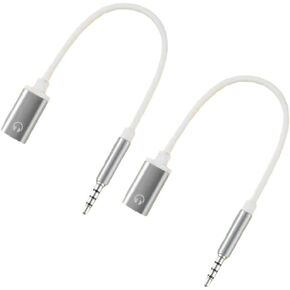Jowxsx 2 Pcs 3.5mm Male to TypeC Female Audio Cable Cord 3.5mm Analog Cable Type-C Converter Earphone Adapter Compatible with MP3 Players, Laptops, Tablets, Smartphone Cables and Adapters (Black)