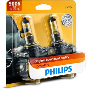 Philips 9006 VisionPlus Upgrade Headlight Bulb with up to 60% More Vision, 2 Count (Pack of 1)