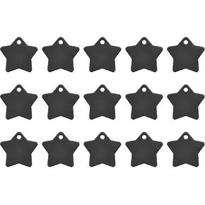 MECCANIXITY Metal Five Stars Tags Stamping,Light Blue Blank Dog Tags DIY Engraving Blank Tags Aluminium for Pet Dog ID Tags,Pendant Decoration,Craft Tags,Pack of 15