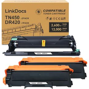 TN450 DR420 Toner Cartridge & Drum Unit Replacements for Brother TN-450 DR-420 to use with Brother FAX-2940 FAX-2840 MFC-7240 HL-2270DW Printer (2 Toner Cartridges 1 Drum Unit, 3 Pack)