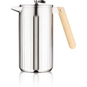 Bodum 12oz Douro Double Wall French Press Coffee Maker, Polished Stainless Steel