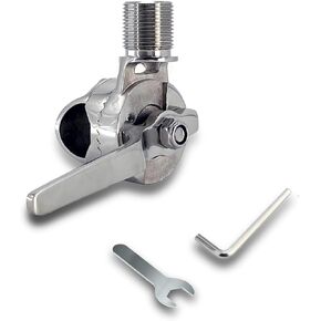 Marine Antenna Stand, 316 Stainless Steel Adjustable Ratchet Rail Mount Boat Antenna Mount for VHF Marine Radio Antenna, Durable Rust Free Boat Mount
