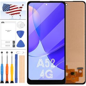 for Samsung Galaxy A52 4G SM-A525 6.5 inch Screen Replacement SM-A525F SM-A525M LCD Display Touch Screen Digitizer Full Assembly Repair Kit (Not for A52s/A52 5G,Not AMOLED)