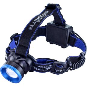 Police Security Breakout COB Headlamp - Ultra Bright - 550 Lumen - Wide Angle 120° View - Night Vision - Pivot Head - 3 Modes (High, Low, Red - Night Vision)