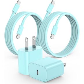 iPhone 15 16 Charger, 20W USB C Fast Charging Block and 6ft Type C to C Cable Cord Long for Apple iPhone 15 Plus/15 Pro Max/16 Pro,iPad Pro 12.9 inch/4/3 Gen, iPad Wall Plug Power Adapter Cube Brick