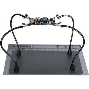 tomlov sh01 محطة لحام الأيدي المساعدة، أداة لحام يدوية ثالثة مرنة مع حصيرة لحام مغناطيسية مقاس 15.8 × 11.8 بوصة للإصلاح الإلكتروني، قاعدة حديد كبيرة وشديدة التحمل، مجوهرات لحام in Kuwait