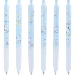 6 Pcs Anime Mechanical Pencils Kawaii Mechanical Pencils Black 0.5mm School Supplies with 1 Lead Refill Set (KT-B)