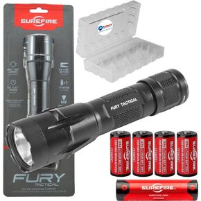 Sure Fire Fury DFT 1500 Lumen كشاف LED تكتيكي أحادي الإخراج حزمة سوداء مع 4 بطاريات 123A إضافية وحالة بطارية Lightjunction in Kuwait