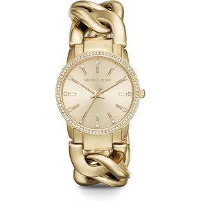 Michael Kors Women's Lady Nini Three-Hand Gold-Tone Stainless Steel Chain Bracelet Watch (Model: MK3235)
