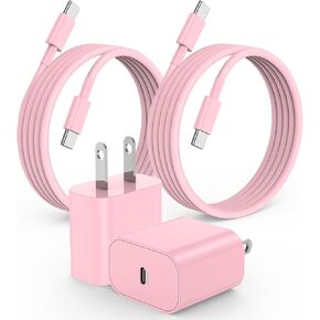 iPhone 15 16 Charger, 20W USB C Fast Charging Block and 6ft Type C to C Cable Cord Long for Apple iPhone 15 Plus/15 Pro Max/16 Pro,iPad Pro 12.9 inch/4/3 Gen, iPad Wall Plug Power Adapter Cube Brick