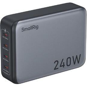 SmallRig 240W USB-C Charger, 4-Port PD3.1 GaN Fast Foldable Charger for MacBook Pro/Air PPS Wall Charger Power Adapter for iPad, V-Mount Battery, NP-F970 Battery, Laptop, Camera - 4751