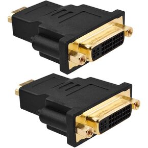 RIIPOO HDMI to DVI Adapter, Bi-Directional DVI Female to HDMI Male with Gold-Plated Connector for Monitor Display, 2 Pack