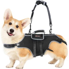 Dog Lift Harness, Dog Back Brace for IVDD with Reflective Design, Full Body Dog with Handle & Adjustable Lifting Straps, Dog Carrier Sling for Joint Injuries, Arthritis, Paralysis Up Stairs(M)
