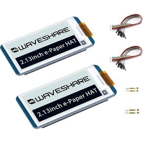 Waveshare 2PCS 2.13inch E-Ink Display HAT V4 Version, Black/White Two-Color 250x122 Pixel E-Paper for Raspberry Pi 5/4B/3B+/3B/2B/Zero W/WH/Zero 2 W/Jetson Nano SPI Interface, Support Partial Refresh