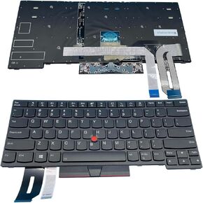 ® كمبيوتر محمول جديد مزود بلوحة مفاتيح مدمجة ومفك براغي بتصميم أمريكي لجهاز Lenovo ThinkPad T14 Gen 1&T14 Gen 2، وThinkPad P14s Gen 1&P14s Gen 2، غير مناسب لـ E480 بإطار أسود SN20V43688 (إضاءة خلفية)