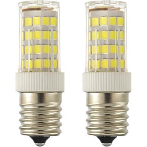 E17 LED Bulb Dimmable, Appliance Bulbs, 120V 4W Daylight White 6000K, 40W Halogen Bulb Replacement for Microwave, Over Stove Appliance, Range Hood, Refrigerator (Pack of 2)