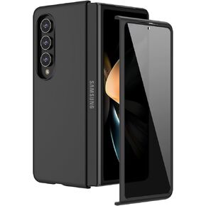 حافظة Ruky لهاتف Samsung Z Fold 4، غطاء كامل للجسم مع واقي شاشة مدمج للخصوصية، غطاء هاتف واقٍ من البولي كربونات الصلب رفيع للغاية مضاد للخدوش ومضاد للصدمات لهاتف Samsung Galaxy Z Fold 4، أسود in Kuwait