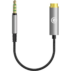 Geekria 3.5mm (1/8'') Balanced Male to 4.4mm Balanced Female Adapter Cord/5 Cores Conversion Audio Cable, Headphones Plug Adapter, Aluminum Alloy Audio Plug, PP Yarn Braided Upgrade Cable (14cm)