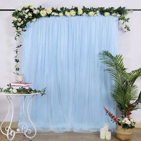 Ivory Tulle Backdrop Curtains 5ftx7ft Weddings Backdrop Drapes for Baby Shower Party Photo Wall Stage Ceremony Photography Background