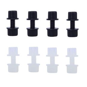 NACHEE Nylon License Plate Screws, Bolts and Nuts for License Plate Frame, Plastic License Plate Fasteners Kit for Motorcycle Bike, License Plate Holder Bolt (Black and White)