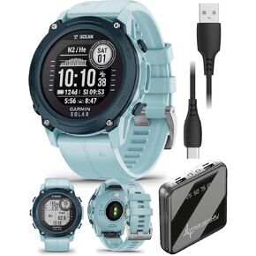 جهاز كمبيوتر للغوص بالطاقة الشمسية وساعة ذكية من Wearable4U Garmin Descent G1، إصدار Ocean، مصنوع من حزمة من البلاستيك المعاد تدويره in Kuwait