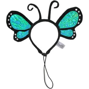 Midlee Blue Butterfly Headband Halloween Dog Costume