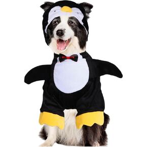 Dog Halloween Penguin Costume - Cute Pet Funny Costumes Soft Doggy Cosplay Outfits, Halloween Christmas Party Puppy Clothes for Small Medium Pets (M)