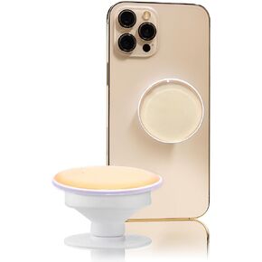 Grips by CRYSTALFY Aura Energy Phone Grip Shiny Glossy Bubble Solid Color Round Shape with Expanding Kickstand, Swappable Top (Tranquil Aqua)