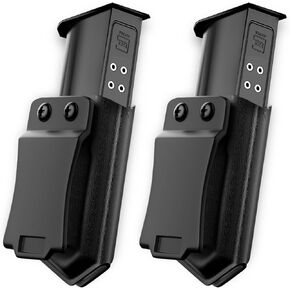 2 Pack Universal Magazine Holster IWB/OWB Mag Carrier for .45 ACP Single Stack Kydex Magazine Holder for Right Left Hand