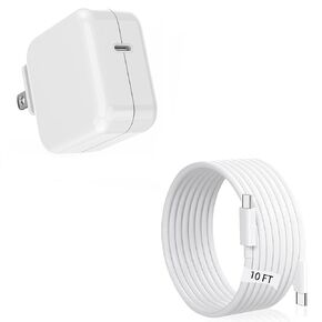 Macbook Air Charger, Macbook Air Power Cord with 10 Foot USB C to USB C Charging Cable Fast Charging, Charger for Mac Book Air Mac Book Pro 14/15/16 inch 2023/2024 and iPhone 15 Pro Max/15 Plus
