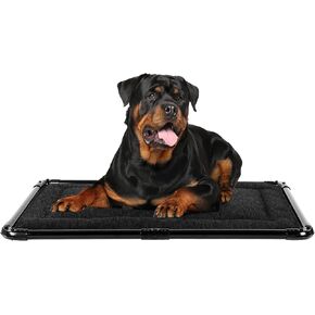 HOMBYS Chew Proof Dog Crate Bed with Aluminum Frame Edge, Armored Padded Dog Mat Indestructible & Durable for Aggressive Chewers & Crazy Diggers, Tough Dog Bed Waterproof & Washable-22 x35