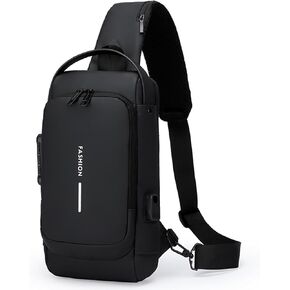 Sling Bag for Men Anti-Theft USB Crossbody Bags Waterproof Chest Daypack Waterproof Shoulder Backpack