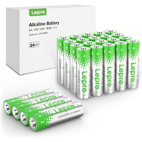 Lepro AA Batteries 24 Pack, Double A Batteries with 2800mAh Max Long-Lasting, 1.5V High Performance Alkaline Power