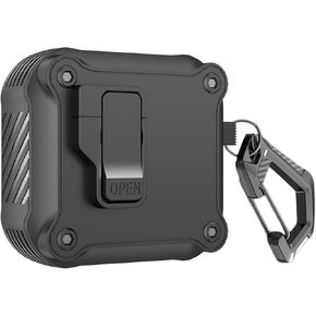Lock Case Compatible with AirPods 4 with Active Noise Cancellation with Keychain, Armor Rugged Shockproof Protective Cover Compatible with AirPods 4
