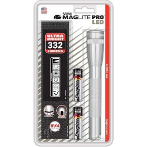 Mag Instrument Maglite Mini Mag AA Pro LED Flashlight 332 Lumens - Silver - SP2P10H
