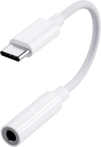 مقبس سماعة رأس USB C إلى 3.5 مم، محول صوت Aux أبيض، دونجل صوتي، أنثى 3.5 مم، يعمل مع Android، IPad، الكمبيوتر المحمول، الكاميرا وما إلى ذلك. جيد للهاتف الجديد، هدية تقنية، الألعاب in Saudi Arabia