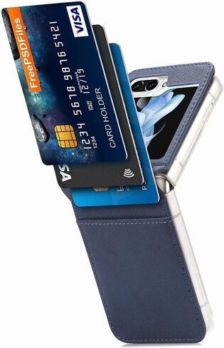 HAOTP Galaxy Z Flip 6 Case,for Samsung Galaxy Z Flip 6 Luxury PU Leather Wallet Protective Phone Case Card Slots Pocket Purse Women Man Cover Case for Samsung Galaxy Z Flip 6 5G Navy Blue in Saudi Arabia